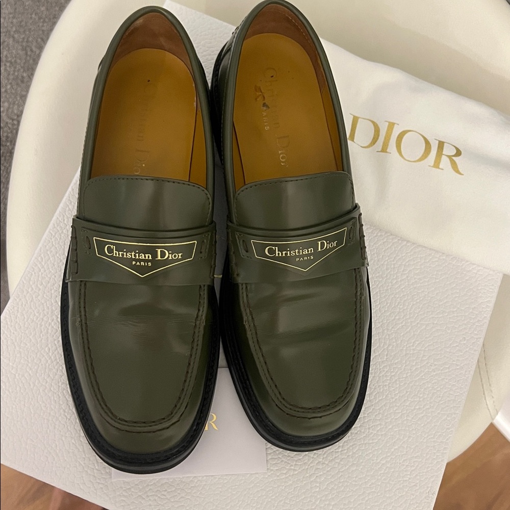 Dior olive green  Boy Loafers